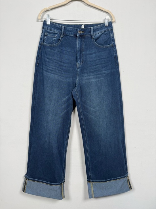 HALARA Denim - Halara Flex™ Mid Rise Rolled Hem Casual Straight Leg Jeans, Size M